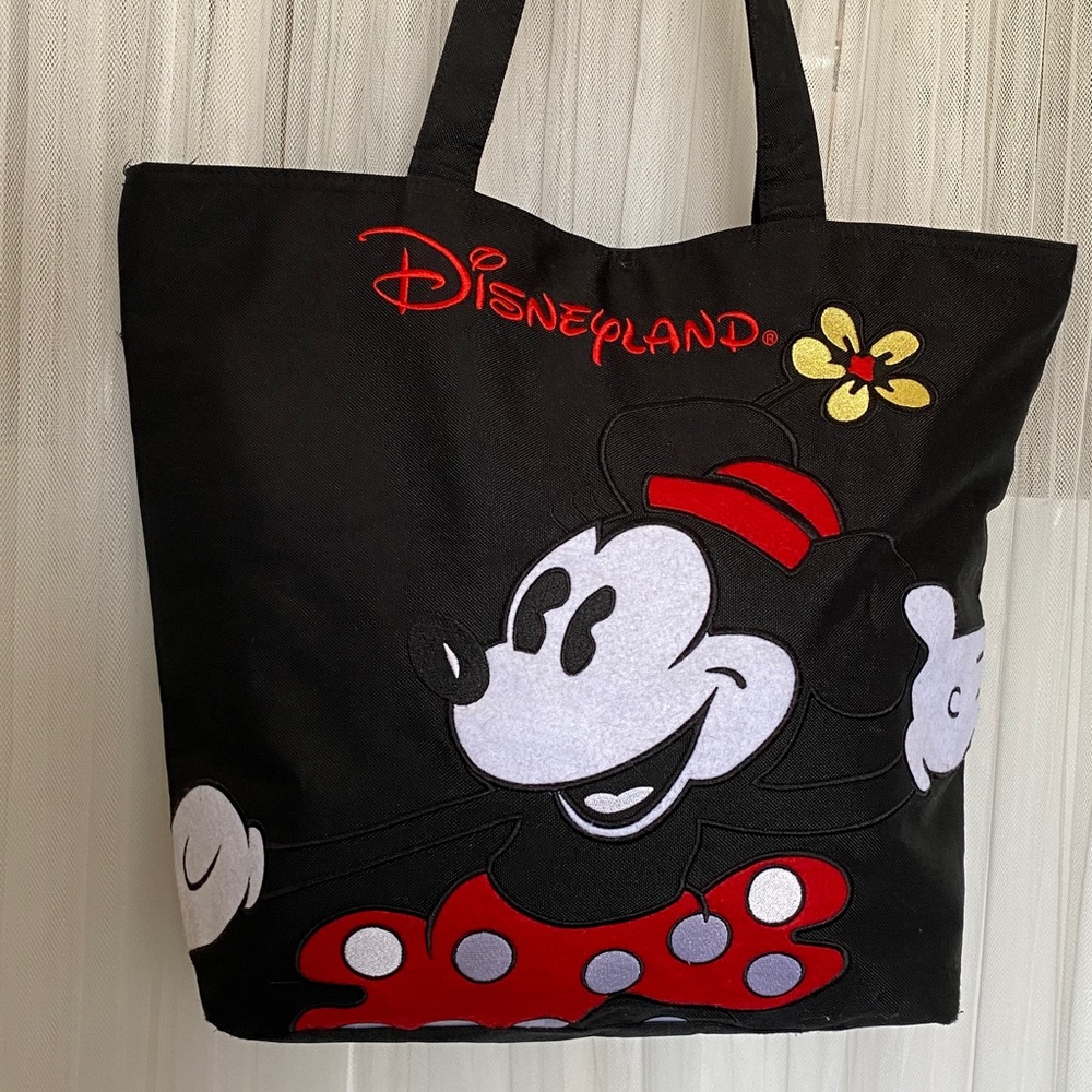 Disneyland Black Minnie Mouse Canvas Large Tote Bag